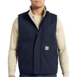 New Carhartt Men's Navy Blue Flame Resistant Lined Vest XL